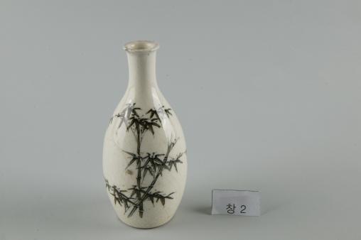 백자 松濤가 쓰인 대나무무늬 병