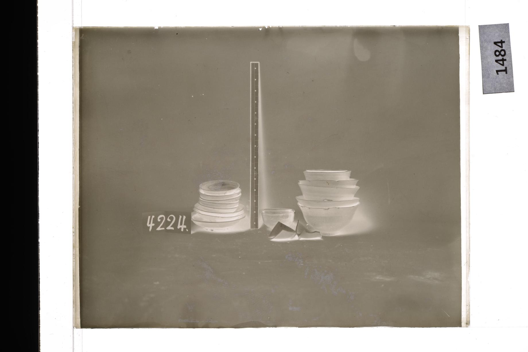 청자접시·청자발 유리건판