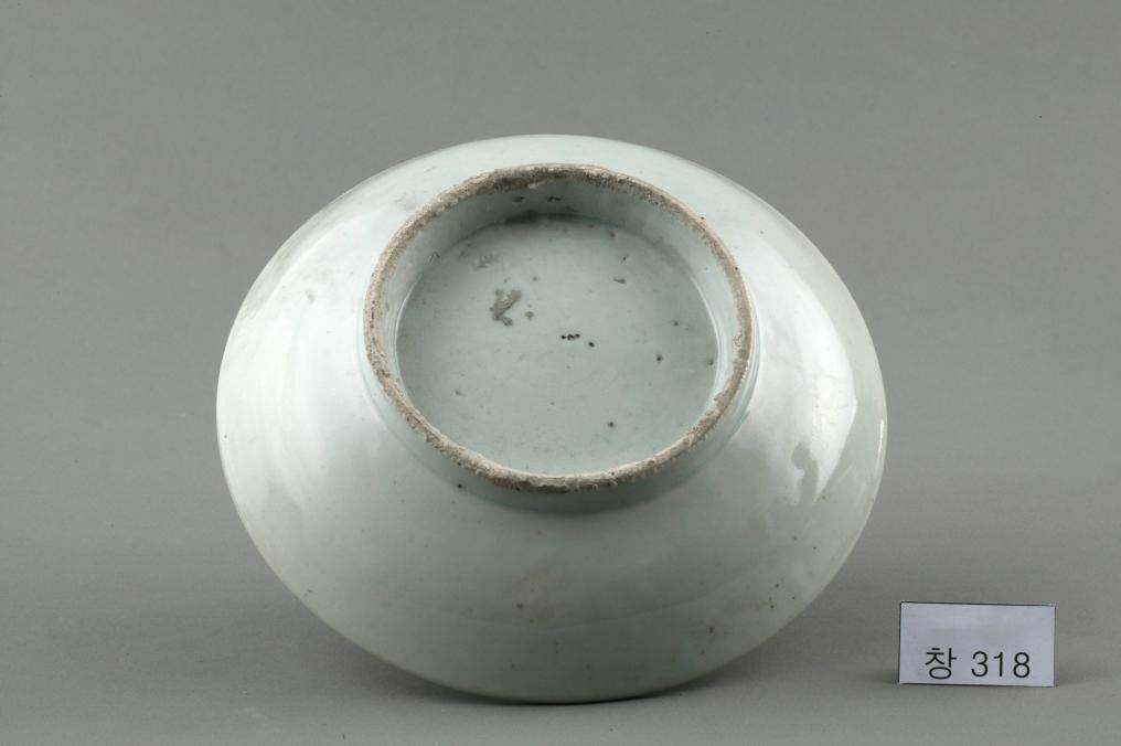 백자 청화 수자무늬 접시