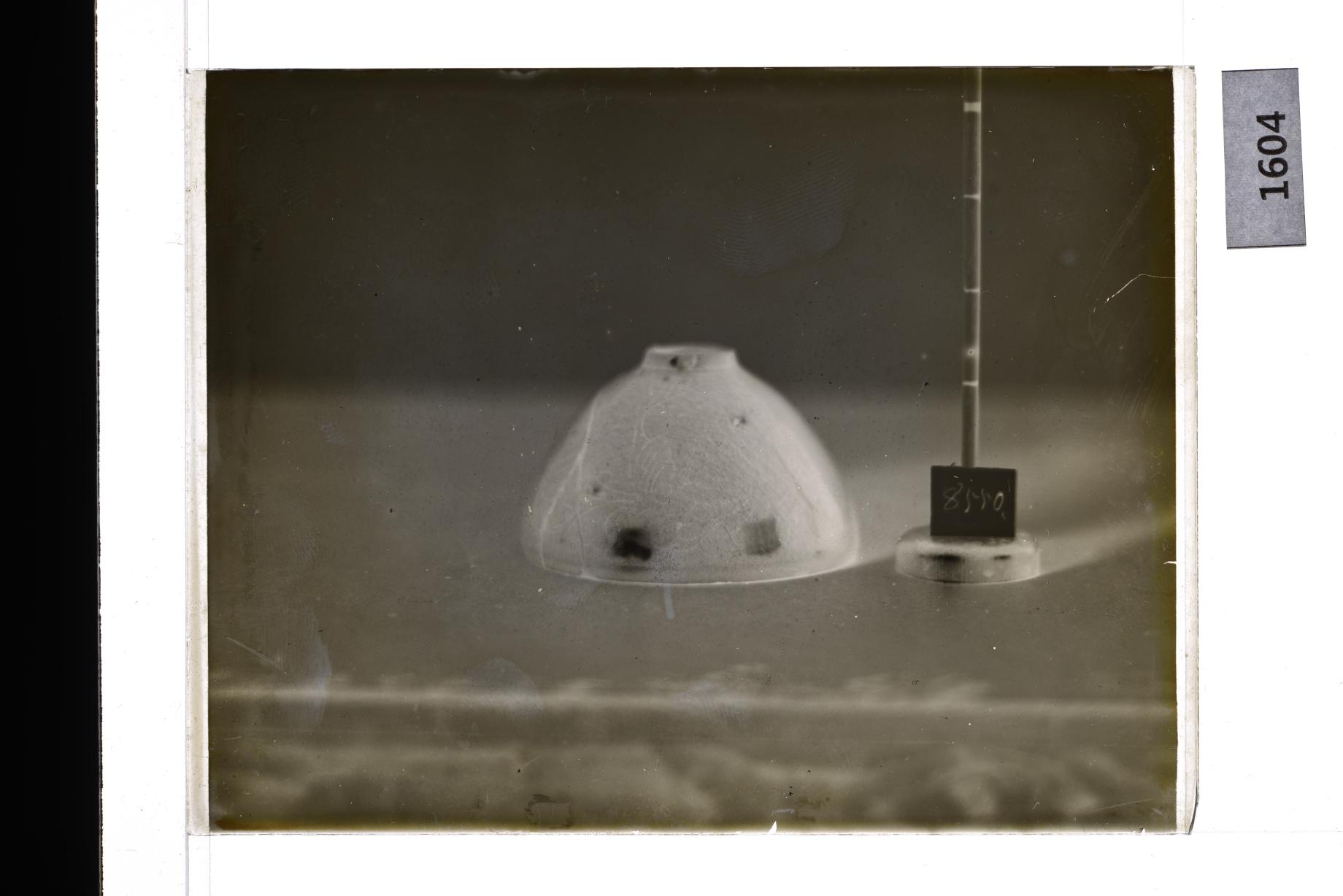 청자음각국당초문잔 유리건판