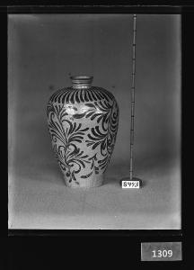 청자철화국당초문매병 유리건판