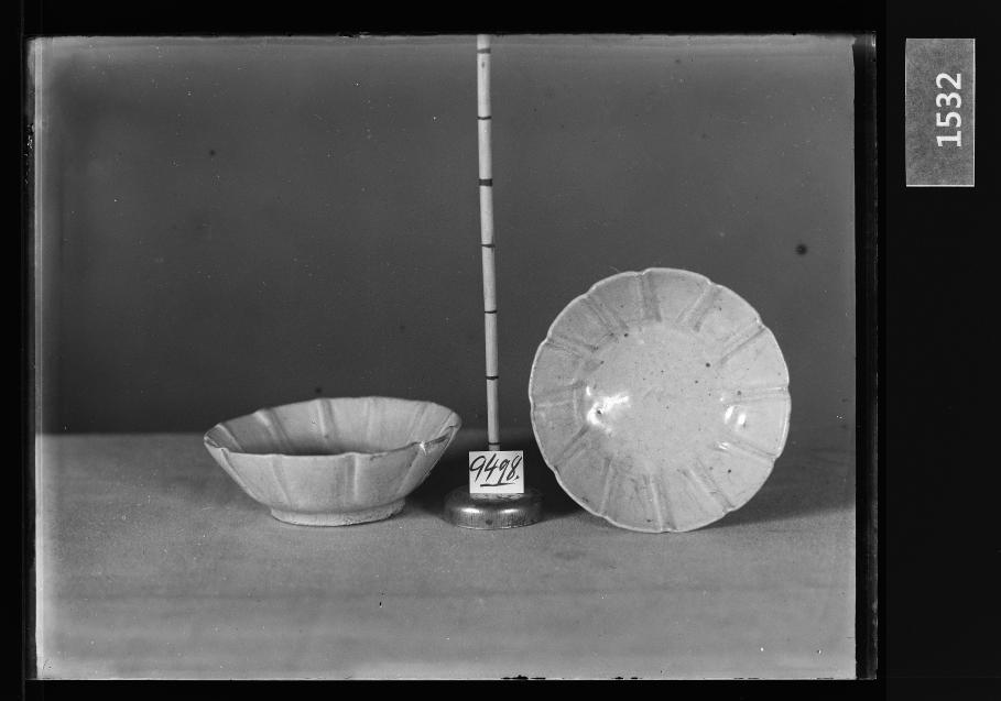 백자화형접시 유리건판