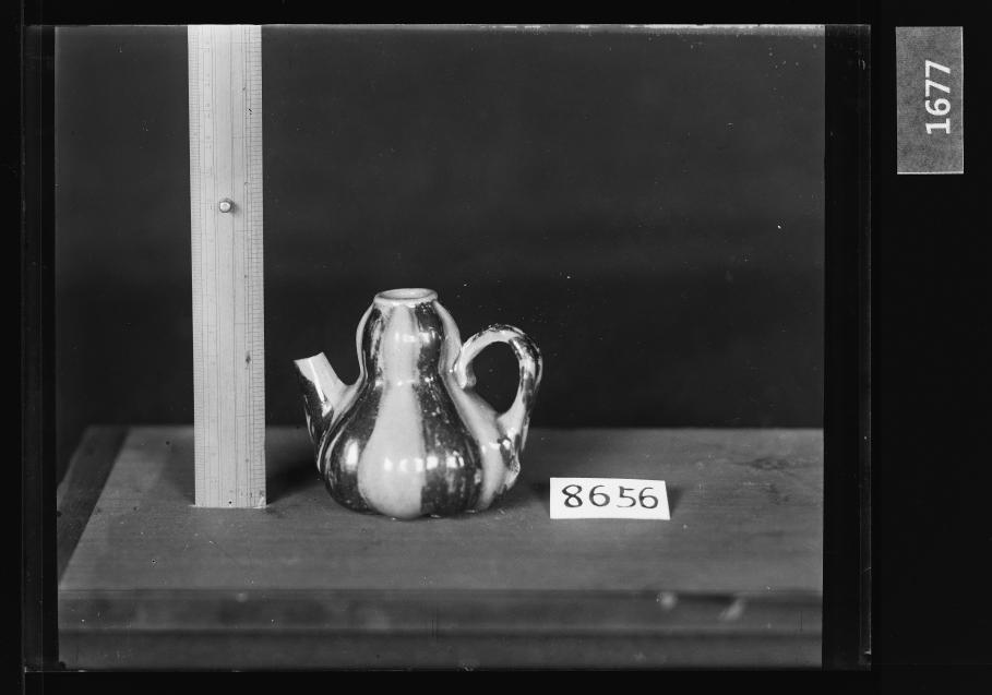 청자철화표형주자 유리건판