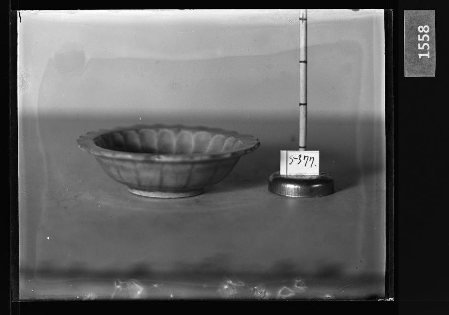 청자화형접시 유리건판