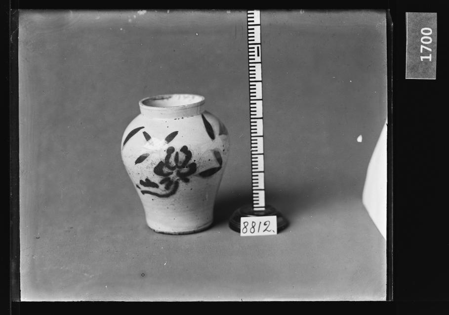 백자동화화문호 유리건판