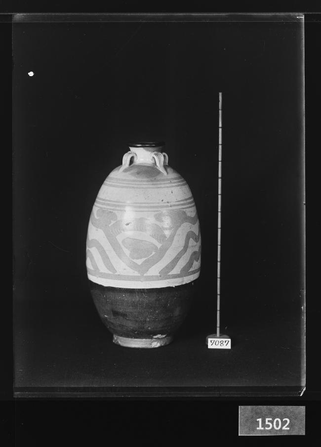 백지흑화운룡문병 유리건판